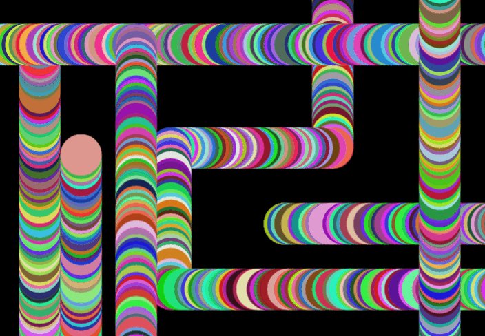 Drawing colorful pipes